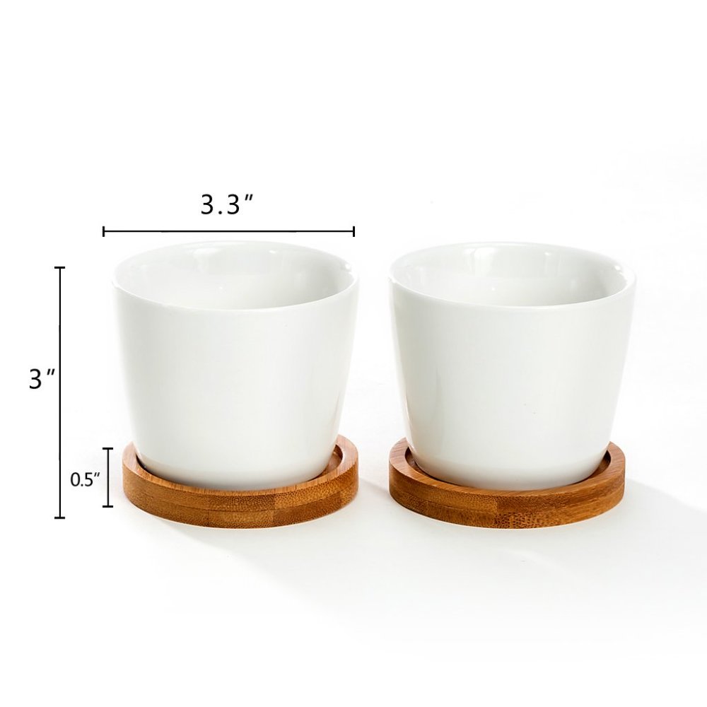 3.5 inch White Ceramic Pot - Picture 5 of 5